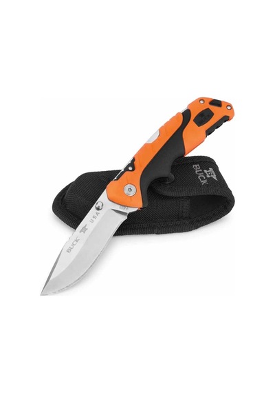 Buck 659 Folding Pursuit Kamp Çakı, Turuncu-siyah Çok Renkli