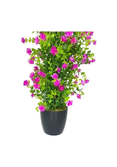 Yapay Çiçek Siyah Saksıda Lila Mineli Şimşir Ağacı 55cm