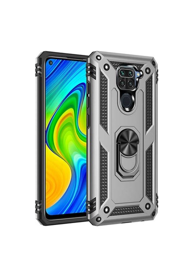 Xiaomi Redmi Note 9 Kılıf Zore Vega Yüzüklü Standlı Zırh Kılıf