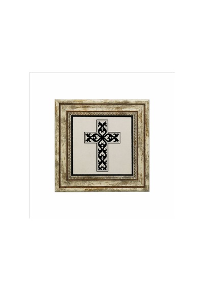 Haç Baskılı Taş Tablo 25x25