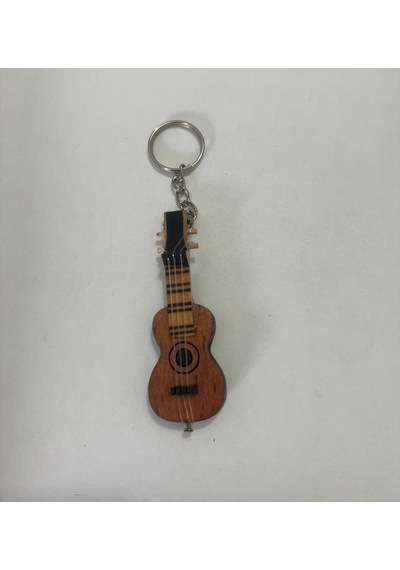 Gitar Ahşap El Yapımı Minyatür Anahtarlık Müzik Aleti Araba Süsü