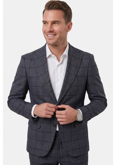 Deepsea Lacivert Kare Desenli Slim Fit Erkek Takım Elbise Çift Düğme Çift Yırtmaç 2 Li Takım 2601812 Deepsea Lacivert Kare Desenli Slim Fit Erkek Takım Elbise Çift Düğme Çift Yırtmaç 2 Li Takım 2601812