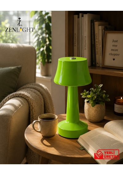 Zenlight Metal Dokunmatik Şarjlı Masa Lambası 320-4 Yeşil