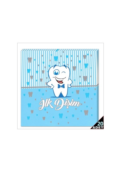 İlk Dişim Peçete 33cm X 33cm, 20 Adet - Mavi