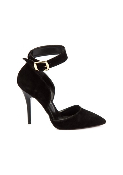 Fox Shoes Siyah Süet Kadın Topuklu Ayakkabı K654073302 Siyah