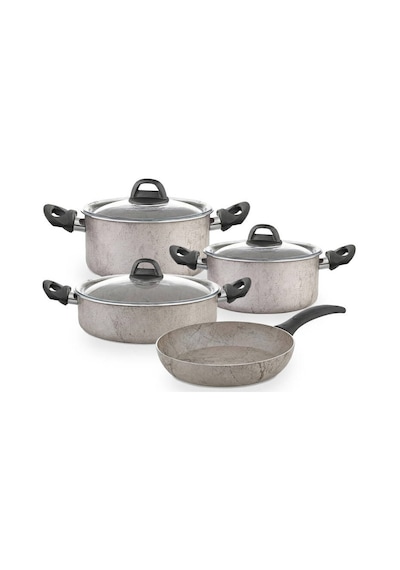Hascevher Terra 7 Pcs Nonstick Set Cam Kapaklı 1822ten26kar26tv Krem