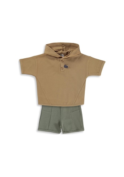 Civil Baby Kapüşonlu 6-18 Ay Takım - Kahverengi Camel