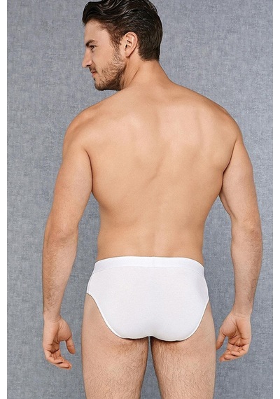 Doreanse 1327 Erkek Pamuk Bel Bantlı Beyaz 3 Lü Slip Beyaz
