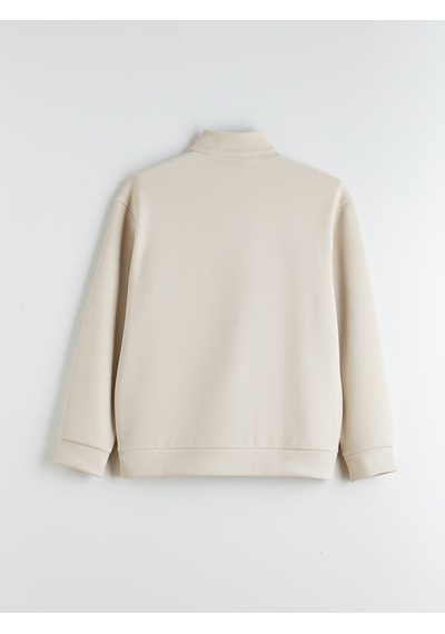 Lcw Vision Gri Fermuarlı Dik Yaka Erkek Kalın Sweatshirt