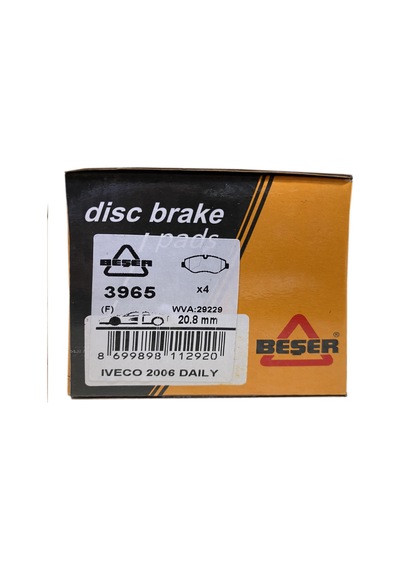 Beşer 3965 Ön Fren Balatası Daily Iii 3.5 Ton 2.3-3.0 06-
