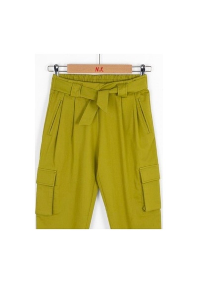Nk Kids Kız Çocuk Yüksek Bel Pantolon-13996-yeşil Yeşil