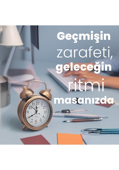 Upway Tokmaklı Çanlı Yüksek Zil Sesli Metal Kasalı Pilli Işıklı Retro Nostaljik Çalar Saat