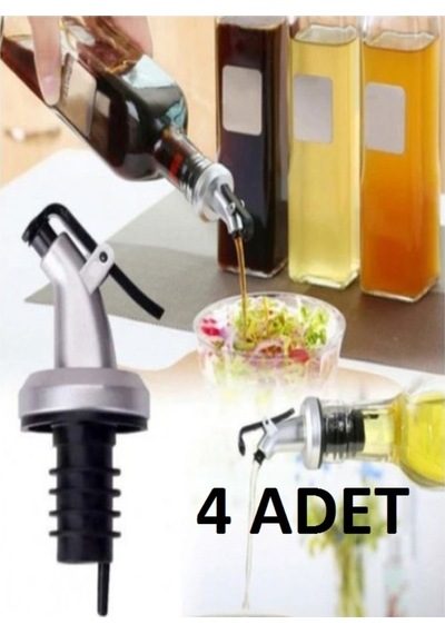 4adet Yağdanlık Ucu Sosluk Şise Servis Damlatma Şişe Ucu Tapası Tıpası Metalik Diğer