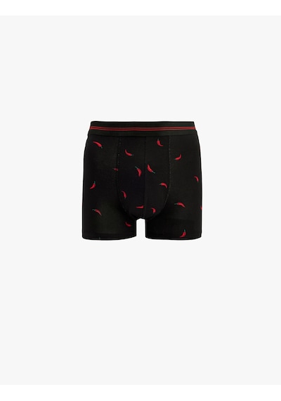 Koton Pamuklu Desenli 3'lü Boxer Seti Antrasit Desenli 6slm90022mk