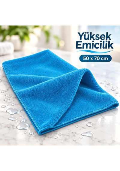 Mikrofiber Bez Oto Havlu Ve Yer Kurulama Bezi, 50x60 Cm Süper Emici, İz Bırakmayan Temizlik Bezi Belirtilmemis