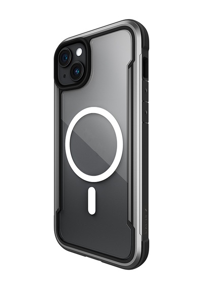 Apple Uyumlu iPhone 15 Kılıf Magsafe Şarj Özellikli Airbagli Raptic Shield Serisi Şeffaf Arka Yüzey Kapak Siyah