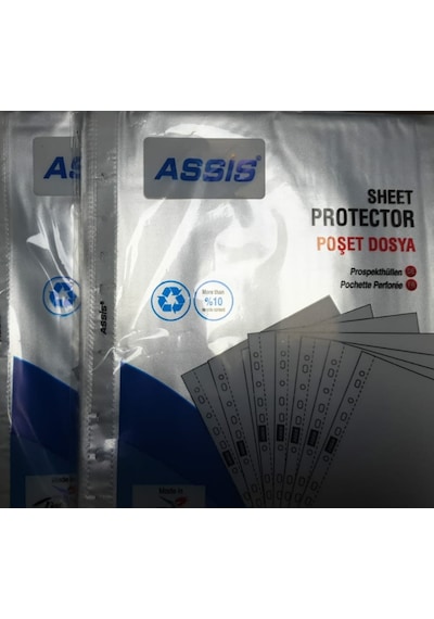 Assis Poşet Dosya Ekonomik A4 100'lü 5 Paket 500 Adet 30 Mikron