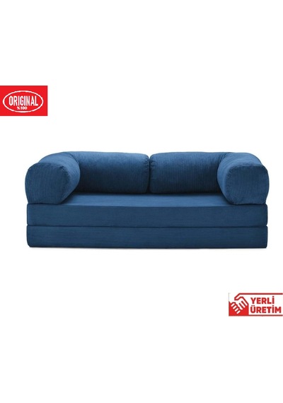 Pleasant K180x90 Sünger Kanepe Modüler Kadife Kumaşlı Koltuk Lacivert