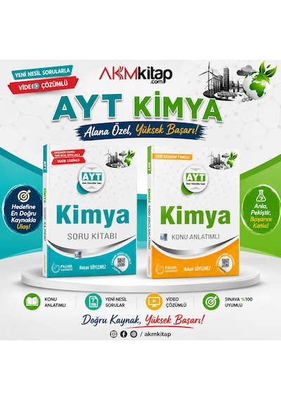 Ayt Kimya Konu Anlatımı Ve Soru Bankası 2 Kitap Set Palme Yayınları