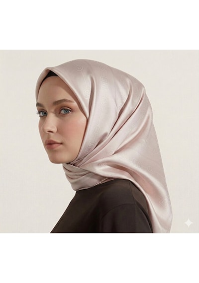 Bushu Kadın Monogram Twill Eşarp Krem