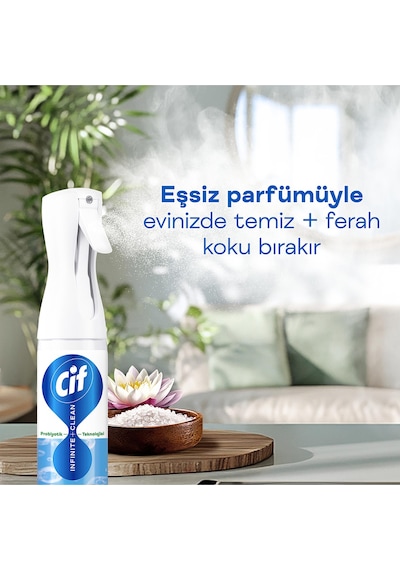 Infinite Clean Doğal Probiyotikli Anti Toz Sprey Tüm Yüzeyler İçin Lotus & Deniz Tuzu 280ml X2 2'li Set