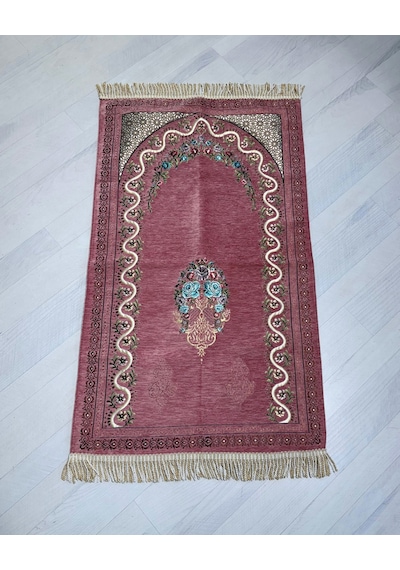 Kadife Astarlı Seccade Ve Kristal Tesbih Özel Kutulu Lüks Hediyelik Çeyizlik Set Pembe