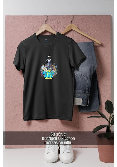 Oversize Mob Psycho 100 İcon Tasarımlı Unisex T-shirt Siyah