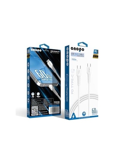 Onopo Android Uyumlu Type-c To Type-c Pd 25w Hızlı Şarj Ve Data Kablosu 100cm - P5 25w Hızlı Şarj 480mbps Veri Transferi 2 Yıl İthalatçı Garantisi