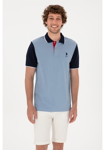U.S. Polo Assn. Erkek Regular Fit Polo Yaka Mavi Tişört 50306871-VR036