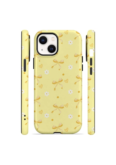 Velvoria Valestra Butter Daisy Bows Apple iPhone Uyumlu 15 Darbe Korumalı Kılıf Valestra Select - Butter Daisy Bows