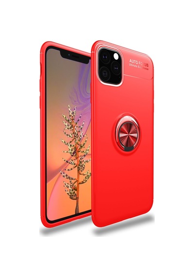 Apple iPhone Uyumlu  Uyumlu 11 Pro Kılıf Range Yüzüklü Silikon - Kırmızı