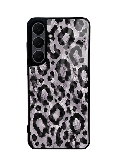 Samsung Uyumlu  S25 Fe Gray Leopar Tasarımlı Glossy Telefon Kılıfı Gri