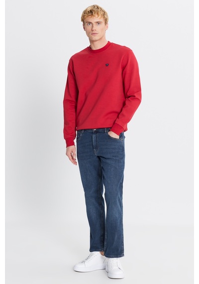 Wrangler Pamuklu Greensboro Straight Fit Jean Kot Denim Pantolon Mavi