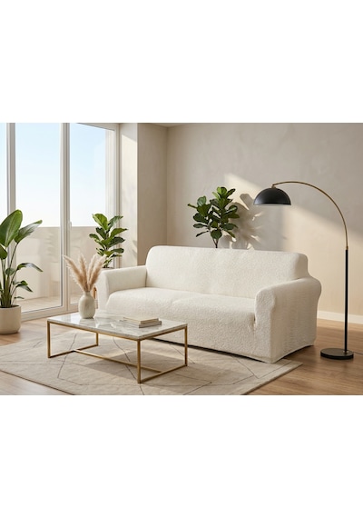 Bohem Likralı Koltuk Örtüsü Takımı 3+3+1+1 Yumuşak Dokulu Esnek Modern Desenli Koltuk Kılıfı