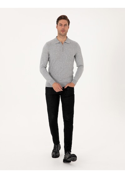 Pierre Cardin Erkek Açık Gri Melanj Kazak /triko 50315729-vr091 Açık Gri Melanj