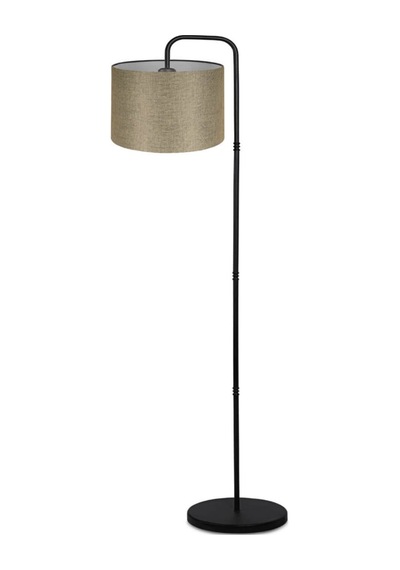 Suitable Metal Gövdeli Bej Kumaş Başlık Çok Amaçlı Lambader Salon Köşe Lambası Bej