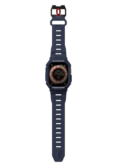 Watch Ultra 49mm Uyumlu 2in1 Tpu Kasa Koruyuculu Silikon Kordon Skinarma Mecha Lacivert