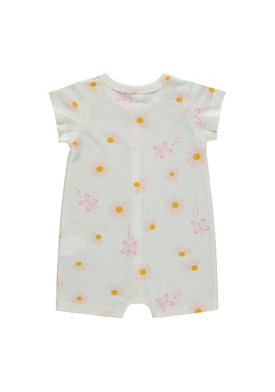 Civil Baby Kelebek Çiçek Empirme 6-18 Ay Tulum - Ekru