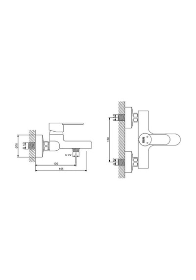 Newarc 971511B Domino Banyo Bataryası Siyah