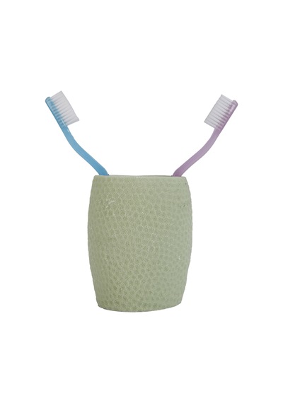 DİŞ FIRÇALIK,MACUNLUK YEŞİL PETEK DESENLİ POLİRESİN 8X8X10CM 400M Diğer