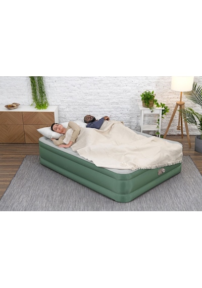 Bestway 69646 Toughlite Tpu Çift Kişilik Dahili Pompalı Şişme Yatak 2.03m X 1.52m X 46 Cm Yeşil