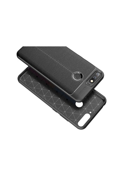 Huawei Y7 2018 Kılıf Deri Tarzı Niss Silikon Case