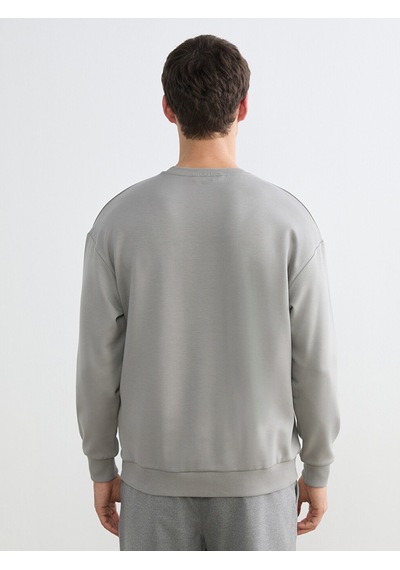 Lcw Vision Gri Bisiklet Yaka Erkek Sweatshirt