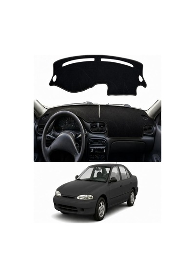 Hyundai - Accent Yumurta Kasa 1994-2000 Uyumlu Torpido Koruma Kılıfı - Siyah Şeritli