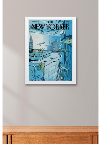 The New Yorker Çerçeveli Tablo April 25 2005 - Christoph Niemann Yüksek Bina Tablosu