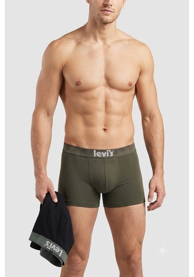 Levi's Pamuklu 2'li Erkek Boxer Anthracıte