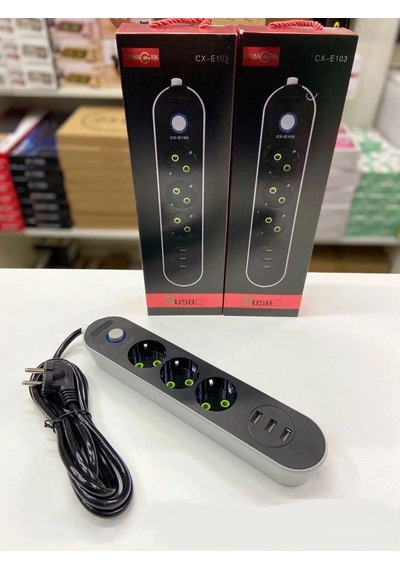 Akım Koruyuculu 3usb Port Hızlı Şarjlı 3lü Priz-430 0