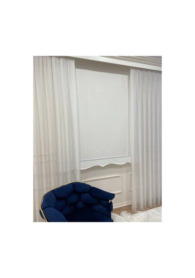 Beyaz Stor Perde Etek Dilimli Beyaz - 223230099 Beyaz