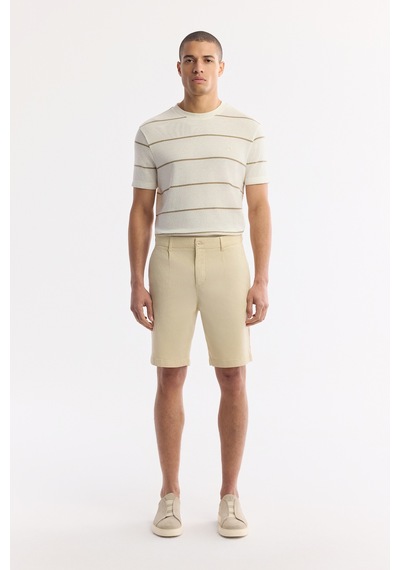 Avva Erkek Bej Klasik Bel Pamuklu Bi-stretch Relaxed Fit Şort A51y3727