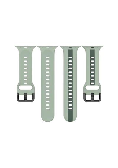 Apple Watch İle Uyumlu 42/44/45/49 Mm İçin Metal Tokalı Spor Silikon Kordon Çift Renkli Hava Alabilen Delikli Kayış